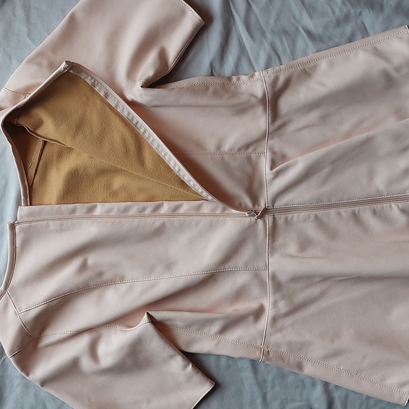 DENNIS BASSO faux leather like new pink top, 10-14 - Picture 12 of 15